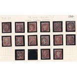 Great Britain 1855 - 1d red-brown, watermark small crown, SG21, a used range of (15), several very