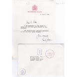 Great Britain - 1986 Buckingham Palace Letter and Envelope to London address.