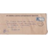 Sierra Leone 1963-On Sierra Leone Government Service envelope, registered Freetown to Crown