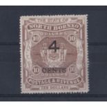 North Borneo 1899 - "4 cents" surcharge on 10 Dollars brown, SG 124, l/m/mint.