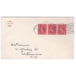 Great Britain 1941 - (11/8) King George VI, 1d pale scarlet, FDC Tottenham wavy line.