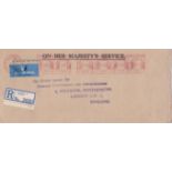 Kenya 1963-O.H.M.S envelope registered Nairobi to Crown Agents, London very fine KUT Machine