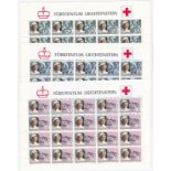 Liechtenstein 1985-40th anniversary of Liechtenstein red Cross SG866-868 u/m set in sheetlets of (