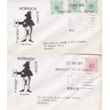 Great Britain 1971 Strike Post Various dates with special handstamps, from Norwich t/a (3)