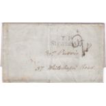 London Twopenny Post 1837 - EL with T.P./Strand W.O. framed in blue (W505), H/S '2'