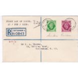 Great Britain 1939 - (27/02) King George VI, 7d and 8d on Registered FDC with Tottenham c.d.s A/T,