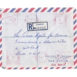 Mauritius 1963 - Airmail envelope Registered Curepipe to Crown Agents, Millbank, Curepipe meter