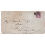 Great Britain 1856 (Nov 16) Env Lynn to London with 1855 4d carmine/blued paper, tied by 88