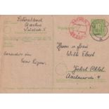 Germany 1946 - Prepaid postcard Michel P904 posted within Aachen cancelled 13.7.1946 Aachen 1 on 5pf