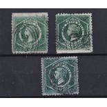 Australia (New South Wales) 1863 - 5d green definitives, SG141/142 fine used (3 shades)cat £110