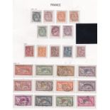 France 1900-1920 Mint and used definitive's to 20 Francs. Noted S.G. 288-295 mint, 300-301 mint,