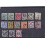 Great Britain 1902 - used range 1/2 to 1/- incl 9d and 1/-, mostly cds examples- cat (£200+), (15)