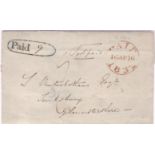 London 1832 - Instructional 'Paid' in oval on EL (WL552) all paid (L110a) and L481 on reverse.