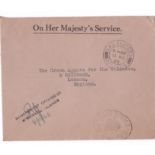 Saint Lucia 1960-O.H.M.S Official Envelope used Castries to Crown Agents, Millbank with Castries