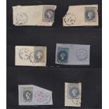 Australia (South Australia) 1867/9-range 6d used on piece with complete postmarks, various