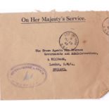 Grenada 1963 - O.H.M.S envelope to Crown Agents, Millbank with GPO Grenada B.W.1 datestamp and