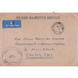 East Africa 1961 - O.H.M.S envelope used BFPO 256 to Crown Agents, Millbank, airmail, Command Pay