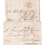 Scotland 1820 - Wrapper Glasgow to Kirkaloy with boxed PAID/AT/Glasgow and circular paid in red,