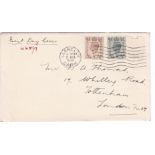 Great Britain 1938 - (21/11) King George, 4d grey-green and 5d brown on FDC, Llanelly wavy line