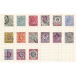 Great Britain - 1902-10 Set to 1/- Between SG215/259. Grade G/FU. All sound stamps.