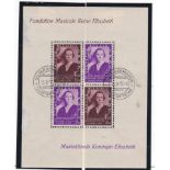 Belgium 1937 - Eugene Ysaye Memorial Fund, SG MS 797 used miniature sheet cancelled 15.9.1937