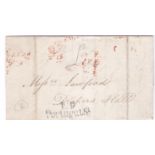 London 1840 El Draper Hall ** Portugal St Red PD on back