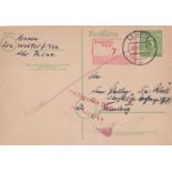 Germany-British Zone Provisional Stationery 1946-47 Hanover O.P.D - prepaid postcard posted to