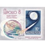 Rocket mail/Space - Hungary 1969-Air. Moon Flight of Apollo 8-SG MS2421 miniature sheet cancelled