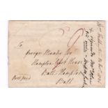 Somerset/Wales 1826 EL Abergavenny to Bath with double are Abergavenny m/s '9' rate (Post Paid)