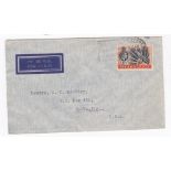 Nyasaland - 1939 Air Mail ENV Blantyre slogan to U.S.A. (1/- rate).