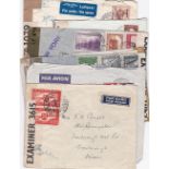 Military/Censored Mail - Censor/Examined WWII envelope to England and interesting batch of 8 from