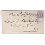 Great Britain 1891 - Envelope London with 1d lilac red by *** London Hoster, with cover