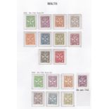 Malta 1925 and 1953 Postage Due Sets, l/m/mint SG D11/D20 and D21/D26 (17)