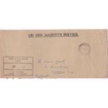 Northern Rhodesia 1960 - O.H.M.S envelope Mongo to crown Agents, Millbank, London with Monev