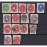 Mexico 1886 - Definitives selection of (15) used stamps with some duplication -cat value £30