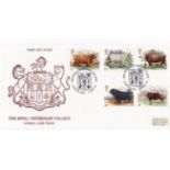 Great Britain 1984 British Cattle set, Royal Veterinary College Official FDC and FDI Handstamp. A/L