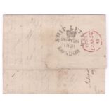 London Ship Letter 1828 - (26 May) wrapper Hamburg to London with Ship Letter/Crown/Date/London in