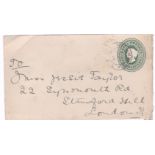 Natal 1901-Post History-Printed envelope to London prepaid 1/2d with ADDL, 1/2d adhesive on back