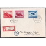Germany 1944-Envelope posted registered within Vienna cancelled 27.3.1944 Vienna on SG856,867,870