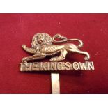 The King's Own (Royal Lancaster Regiment) EIIR Other Ranks Cap Badge (Gilding-metal), slider, with