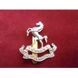 20th County of London (The Queen's Own) Regiment WWI Cap Badge (White-metal), slider, sealed 15th