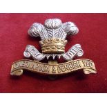 The Denbighshire (Caernarvon & Denbigh) Yeomanry Cap Badge (Bi-metal), two lugs. K&K: 2350