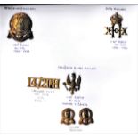 14th (King's) Hussars Cap Badge, 20th Hussars Cap Badge and 14th/20th Hussars King's Hussars Cap