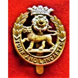 York and Lancaster Regiment WWI Forage Cap Badge ((Bi-metal), slider. K&K: 679