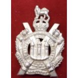 King's Own Scottish Borderers Regiment Victorian Helmet Plate, 1901-1914 Issue. K&K: 382. (White-