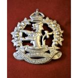 Canadian The Lorne Scouts (Peel Dufferin and Halton Regt) WWII Glengarry Cap Badge, w/m, two lugs.