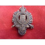 5th City of London (London Rifle Brigade) Cadet Corps WWI Cap Badge (Blackened-brass), slider.