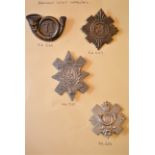 71st & 74th Highland Light Infantry Glengarry Badges, 9th Battalion Glasgow Highlanders Highland