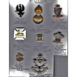 British EIIR Regimental Cap Badges (8) including Royal Hussars, Royal Highland Fusiliers (Princess