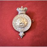 Monmouthshire Regiment Glengarry Badge 1880's variant, g/m and two lugs.